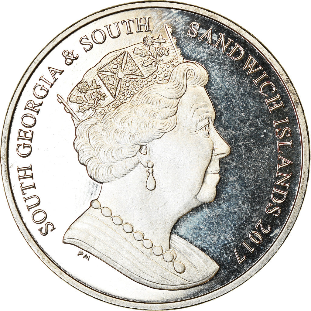 Monnaie, South Georgia and the South Sandwich Islands, 2 Pounds, 2017, Baleine