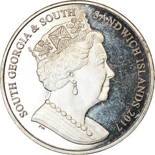 Monnaie, South Georgia and the South Sandwich Islands, 2 Pounds, 2017, Baleine