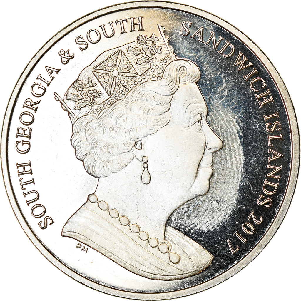 Coin, South Georgia and the South Sandwich Islands, 2 Pounds, 2017, Baleine