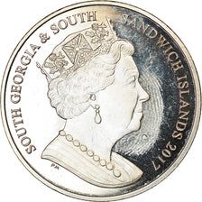 Coin, South Georgia and the South Sandwich Islands, 2 Pounds, 2017, Baleine