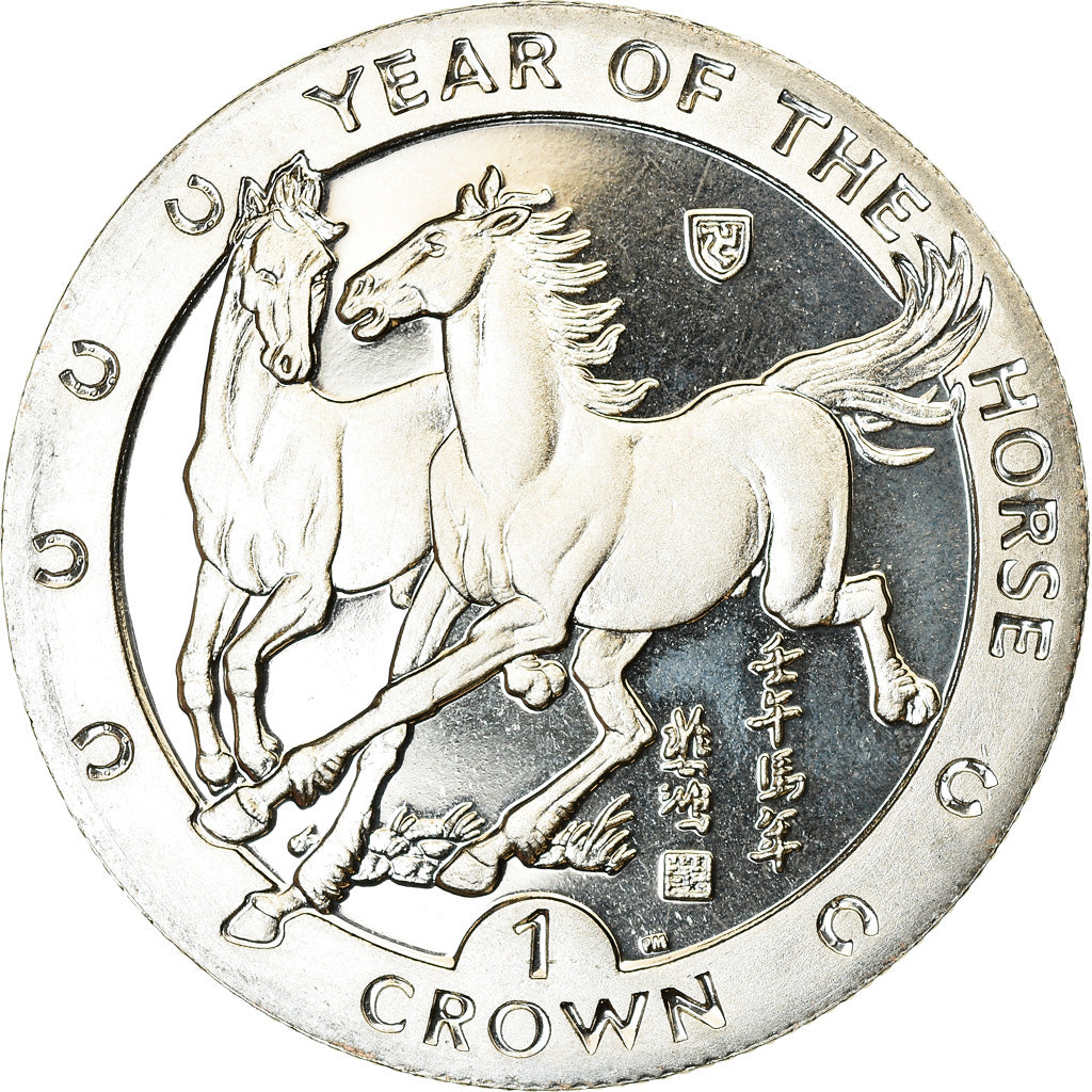 Coin, Isle of Man, Crown, 2002, Pobjoy Mint, Année du Cheval, MS(63)