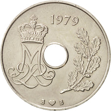 Danimarca, Margrethe II, 25 Öre, 1979, Copenhagen, BB+, Rame-nichel, KM:861.2