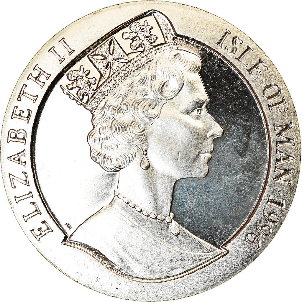 Münze, Isle of Man, Crown, 1996, Pobjoy Mint, Année du Rat, UNZ, Cupro-nickel
