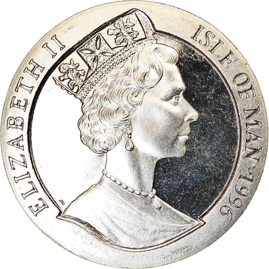 Coin, Isle of Man, Crown, 1996, Pobjoy Mint, Année du Rat, MS(63), Cupro-nickel