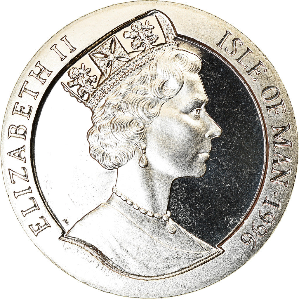 Coin, Isle of Man, Crown, 1996, Pobjoy Mint, Année du Rat, MS(63), Cupro-nickel