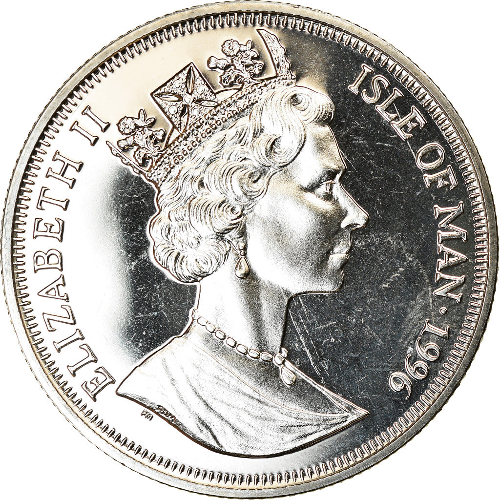 Moneta, Isola di Man, Crown, 1996, Pobjoy Mint, La légende d'Arthur - Le roi