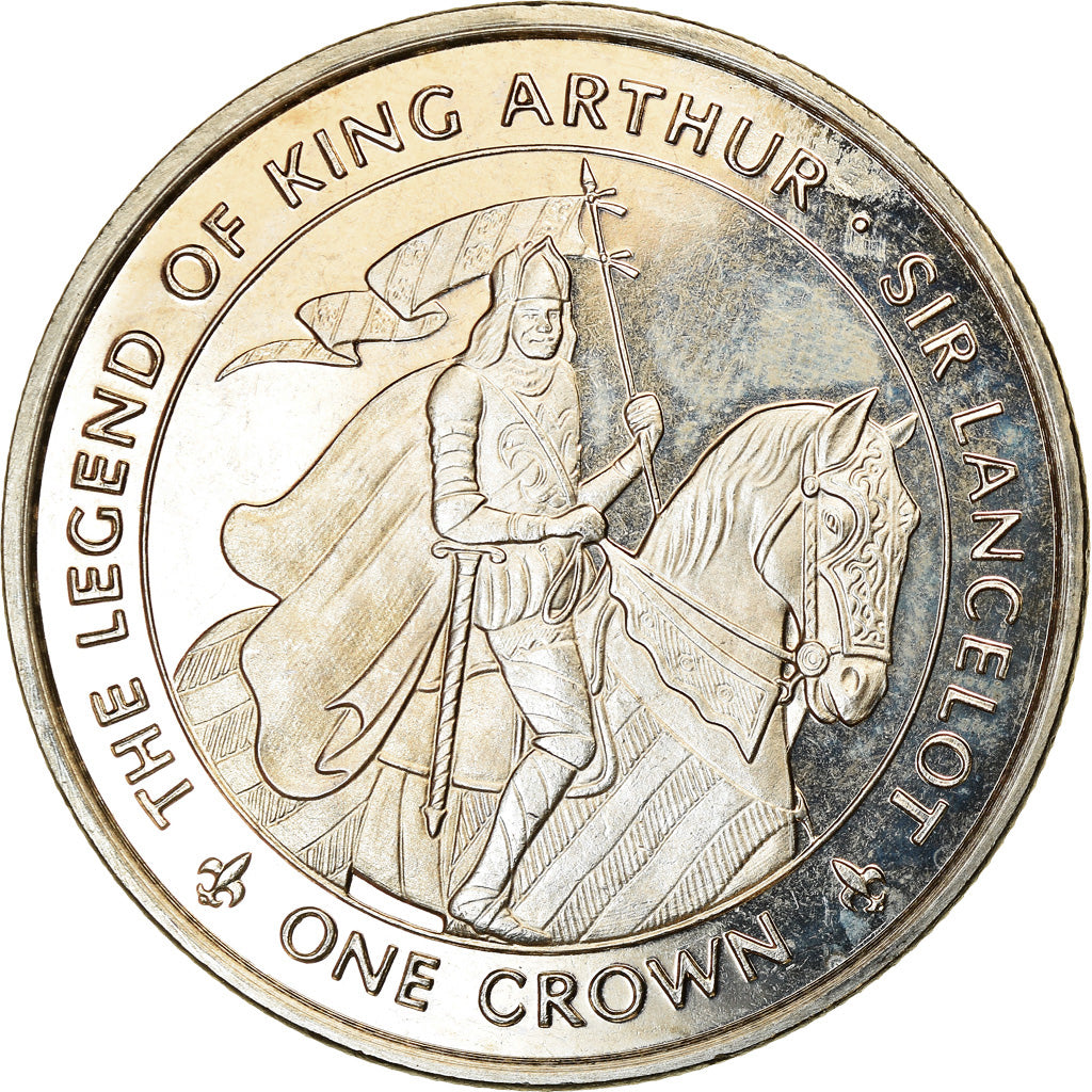 Coin, Isle of Man, Crown, 1996, Pobjoy Mint, La légende d'Arthur - Sir