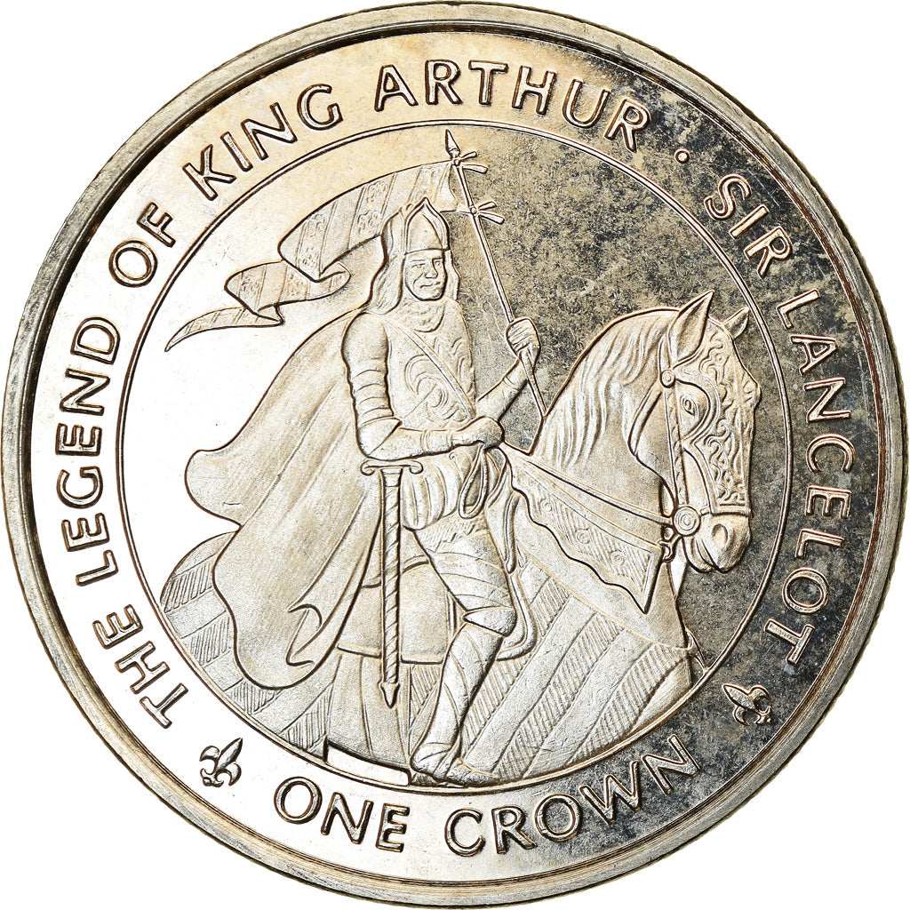 Coin, Isle of Man, Crown, 1996, Pobjoy Mint, La légende d'Arthur - Sir
