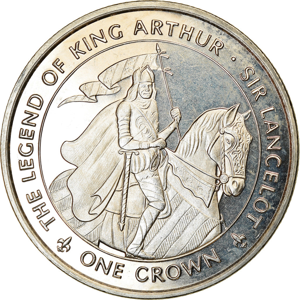 Coin, Isle of Man, Crown, 1996, Pobjoy Mint, La légende d'Arthur - Sir