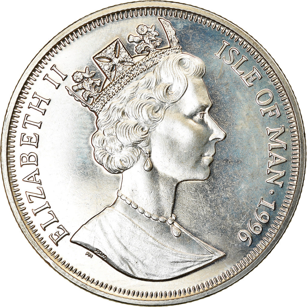 Coin, Isle of Man, Crown, 1996, Pobjoy Mint, La légende d'Arthur - La Reine