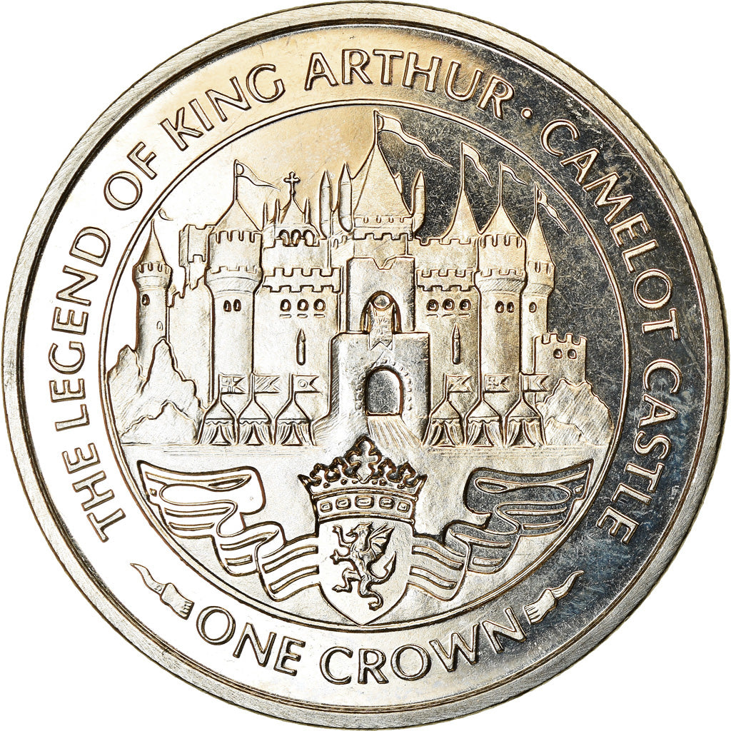 Monnaie, Isle of Man, Crown, 1996, Pobjoy Mint, La légende d'Arthur - Camelot