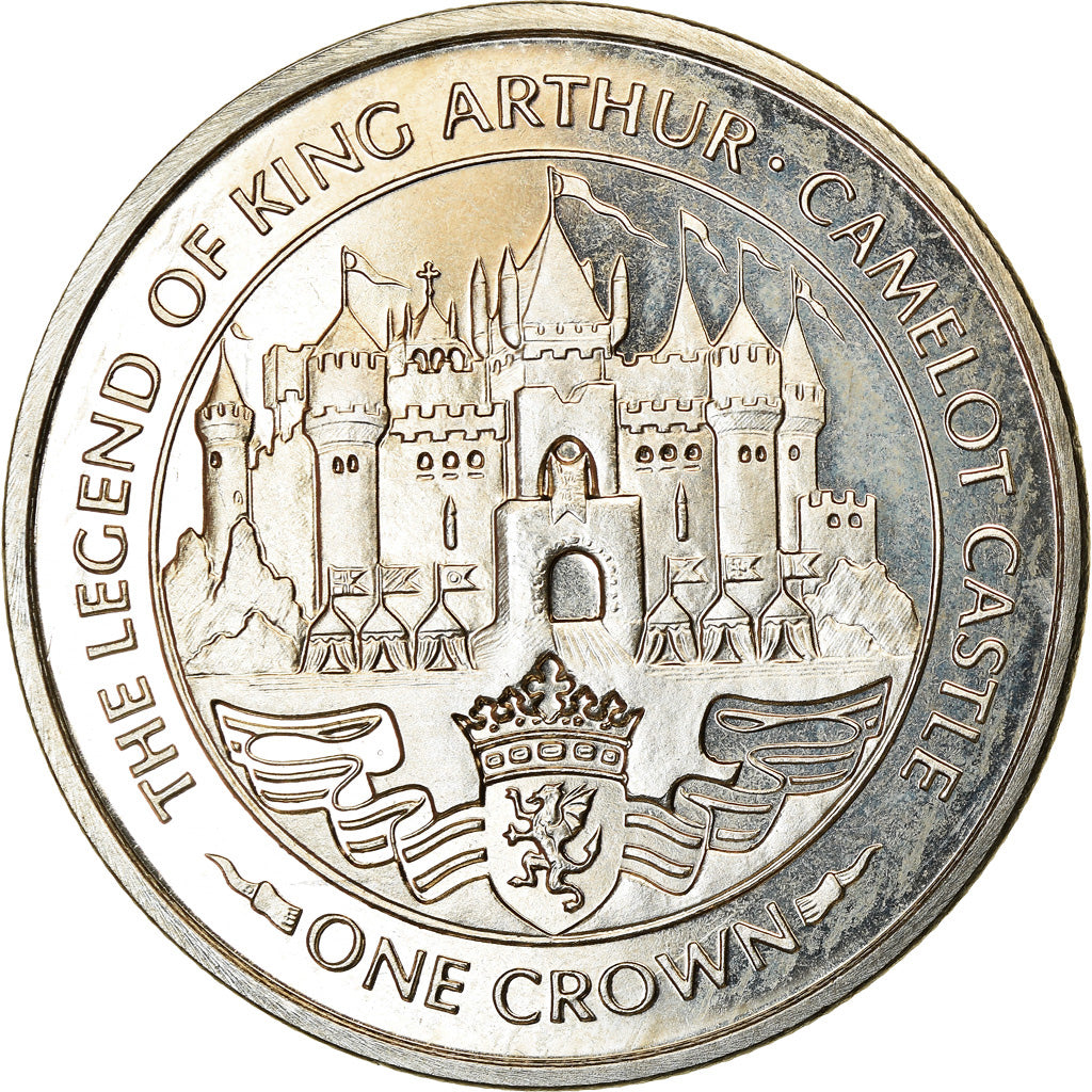 Monnaie, Isle of Man, Crown, 1996, Pobjoy Mint, La légende d'Arthur - Camelot