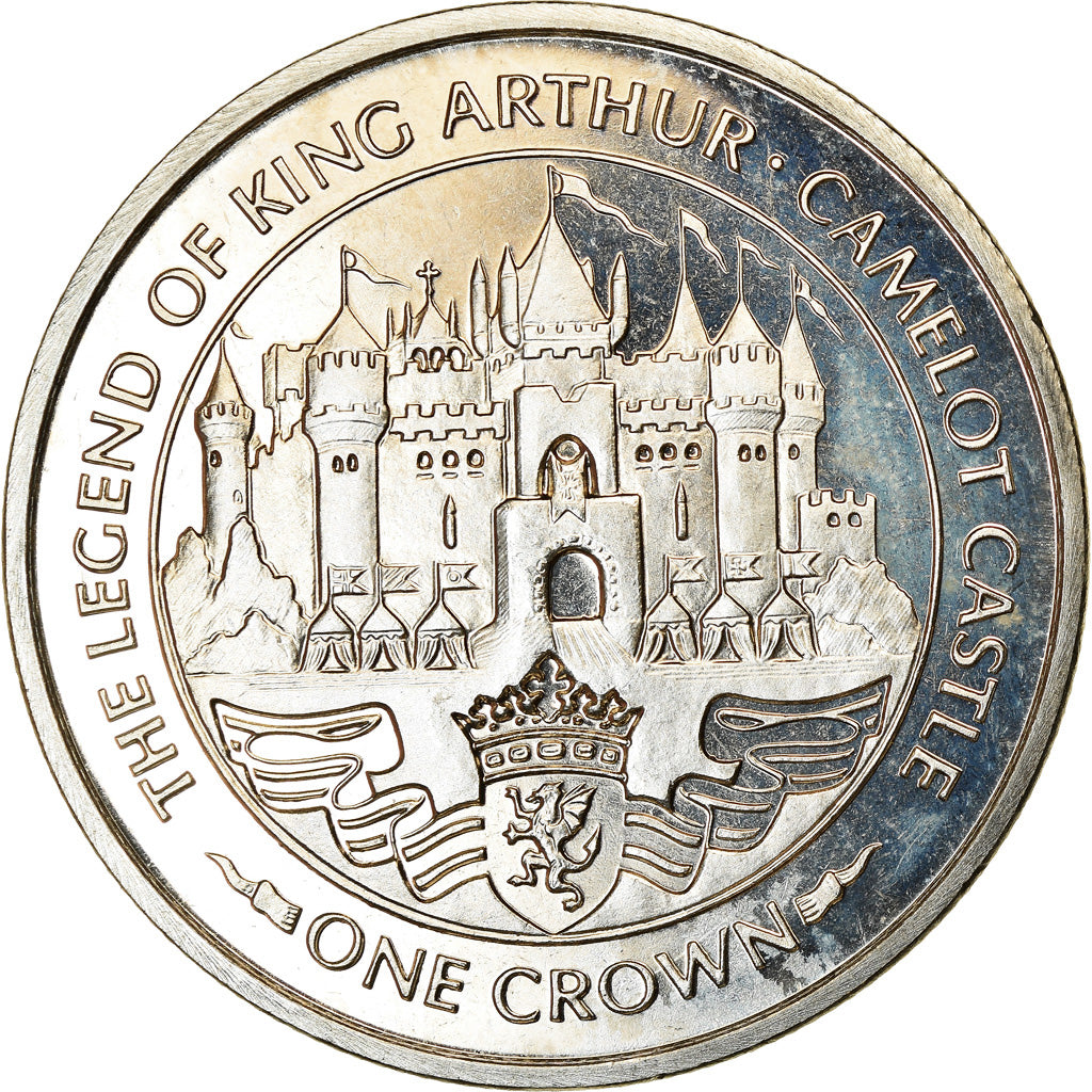 Monnaie, Isle of Man, Crown, 1996, Pobjoy Mint, La légende d'Arthur - Camelot