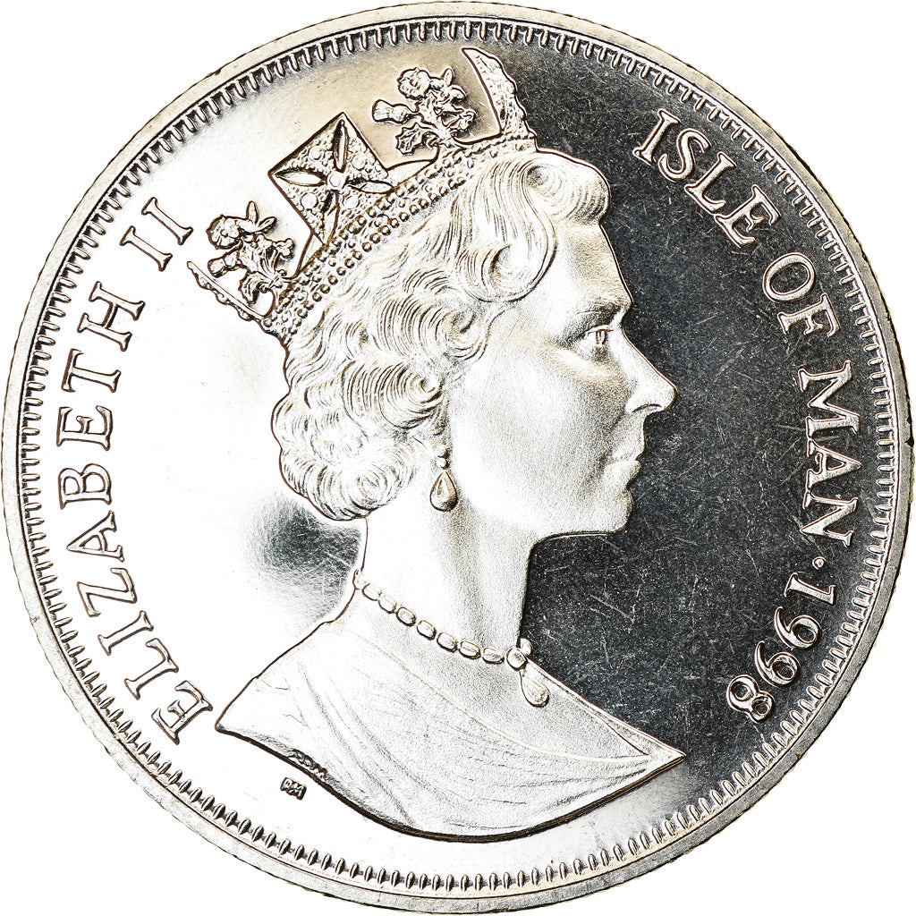 Münze, Isle of Man, Crown, 1998, Pobjoy Mint, Année de l'océan - Pingouins et
