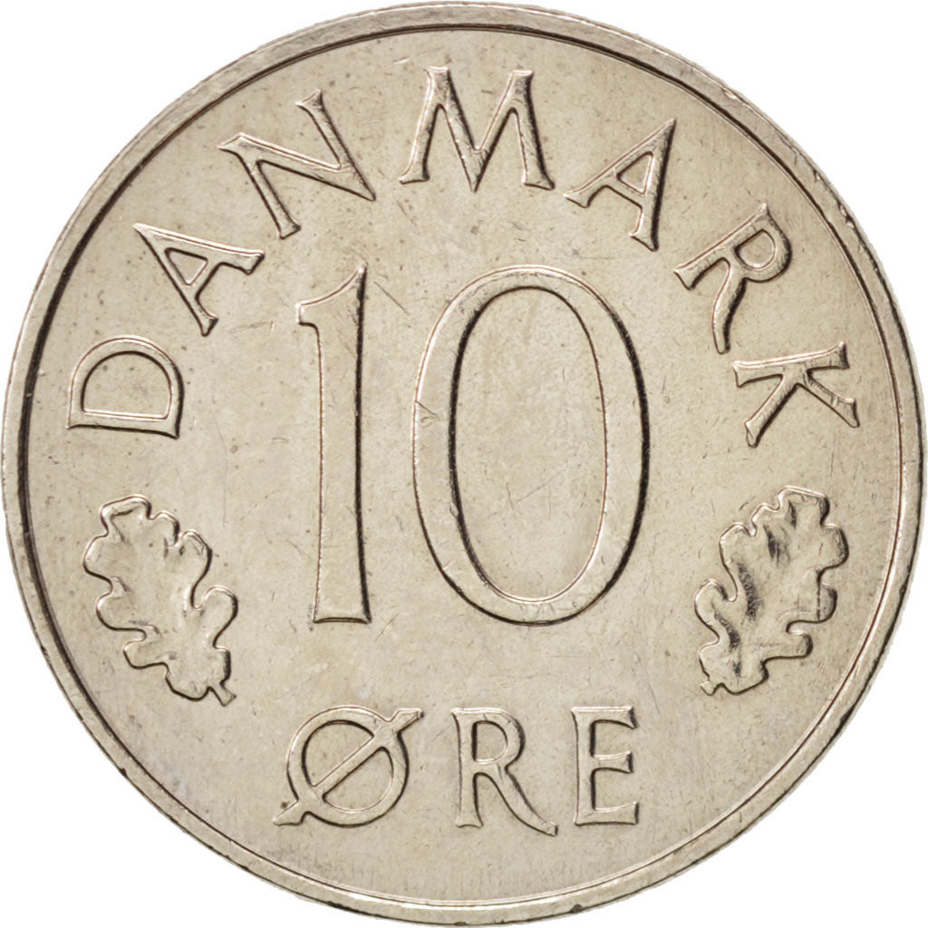 Denmark, Margrethe II, 10 Öre, 1983, Copenhagen,AU(50-53),Copper-nickel,KM 860.3