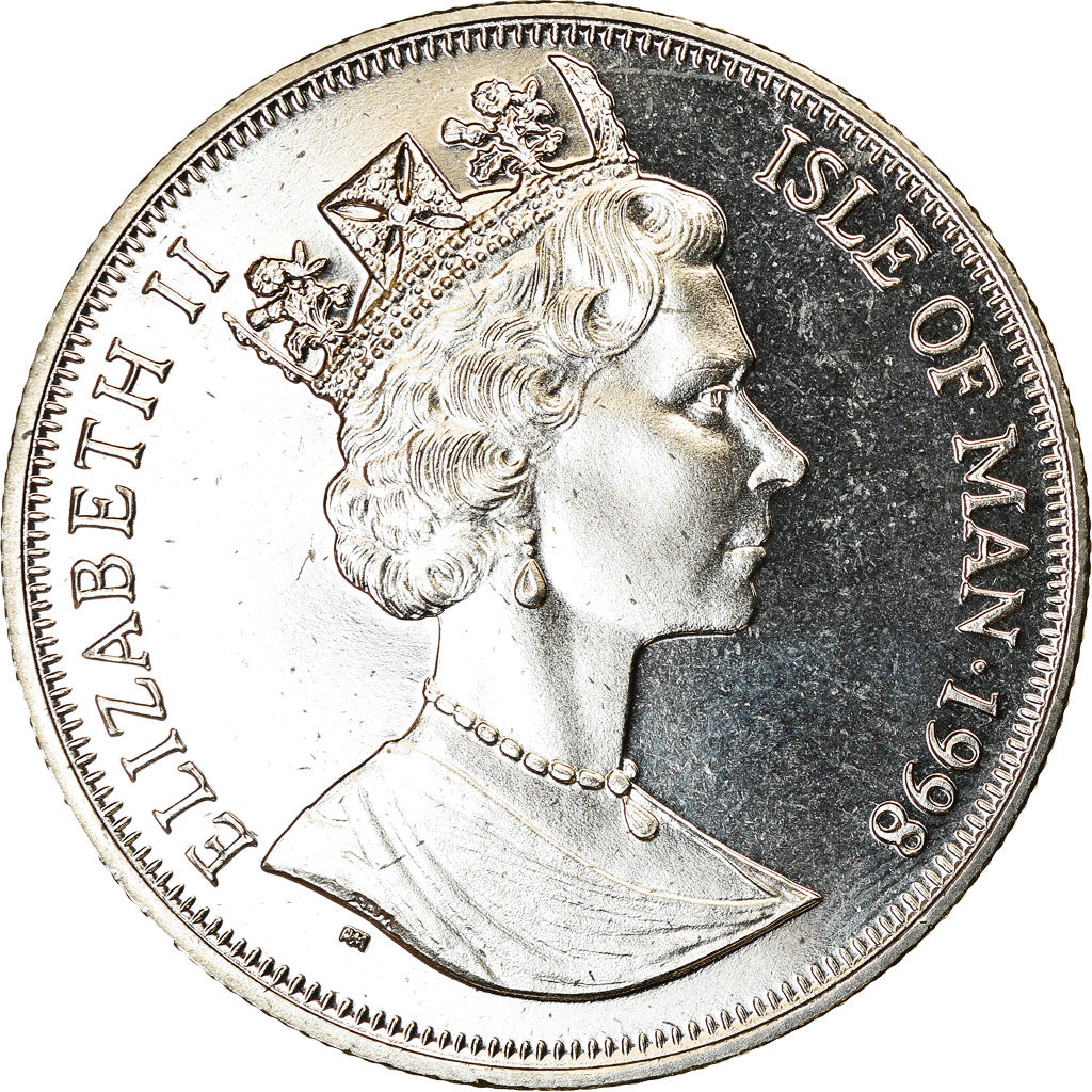 Coin, Isle of Man, Crown, 1998, Pobjoy Mint, Année de l'océan - Requin