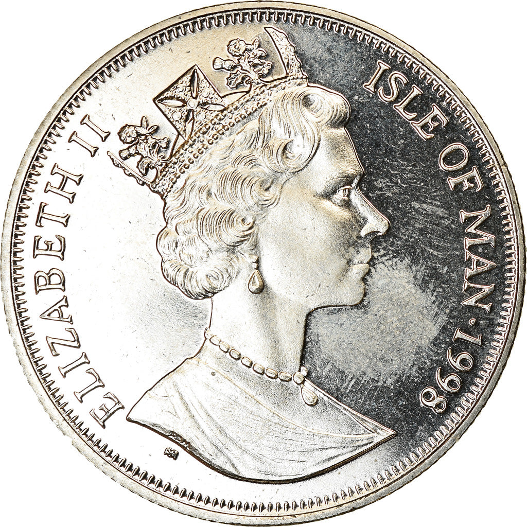 Coin, Isle of Man, Crown, 1998, Pobjoy Mint, Année de l'océan - Requin
