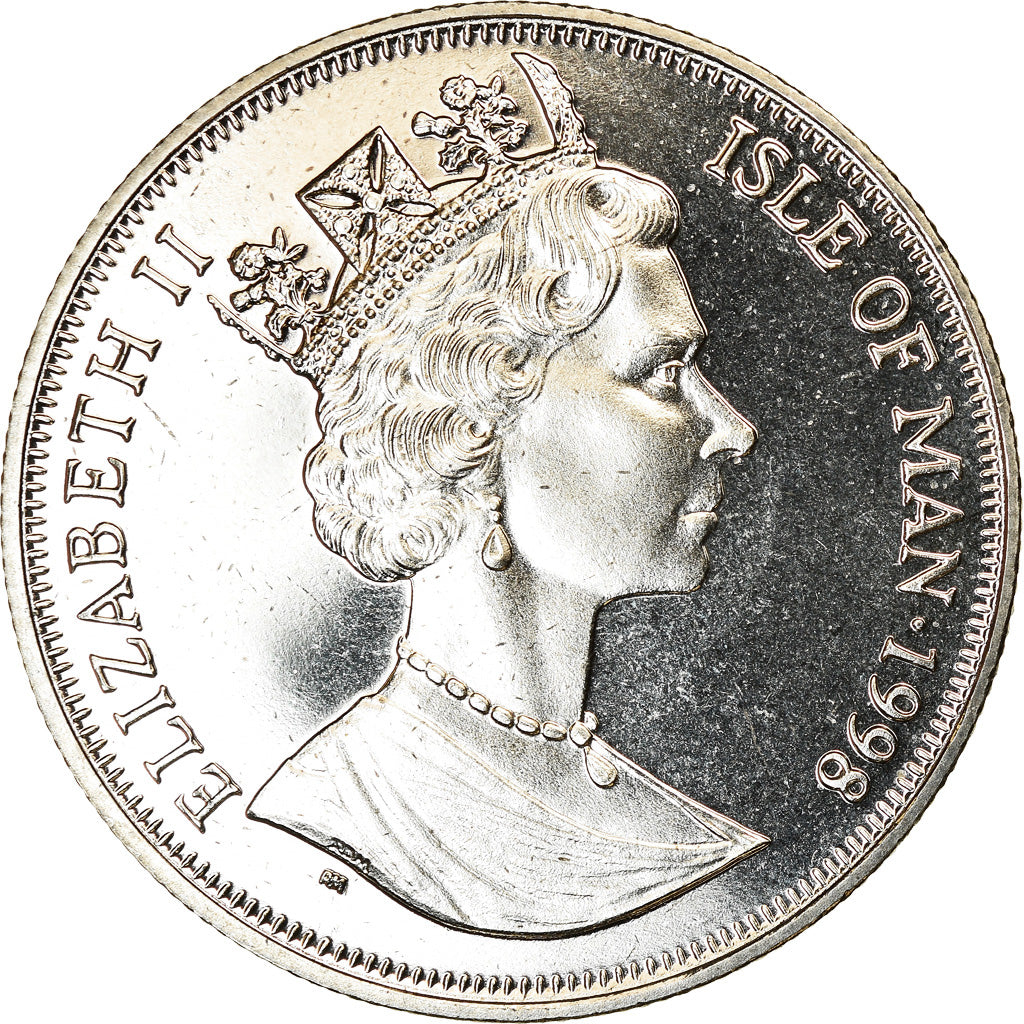 Coin, Isle of Man, Crown, 1998, Pobjoy Mint, Année de l'océan - Requin