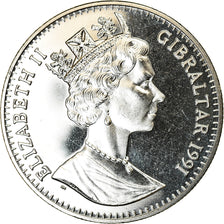 Moneta, Gibraltar, Crown, 1991, Lady Diana, MS(63), Miedzionikiel