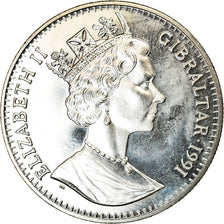 Coin, Gibraltar, Crown, 1991, Lady Diana, MS(63), Cupro-nickel
