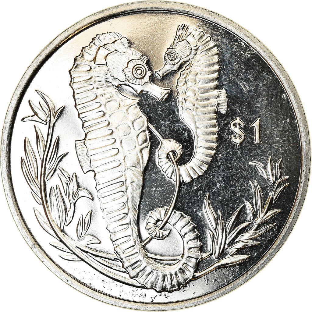Coin, BRITISH VIRGIN ISLANDS, Dollar, 2017, Franklin Mint, Hippocampes, MS(63)