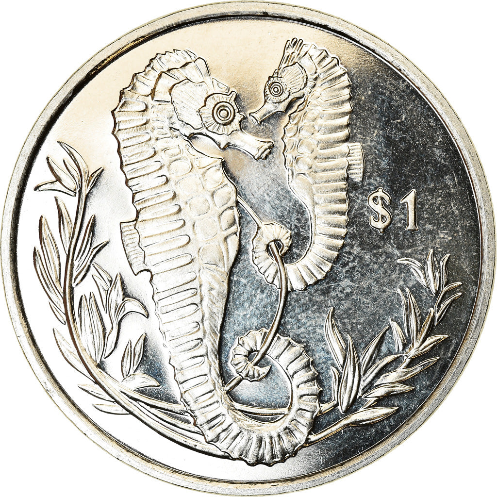 Coin, BRITISH VIRGIN ISLANDS, Dollar, 2017, Franklin Mint, Hippocampes, MS(63)