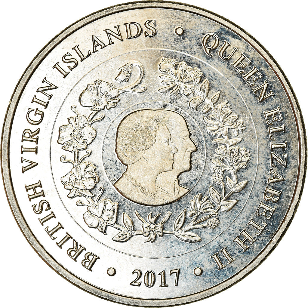 Coin, BRITISH VIRGIN ISLANDS, Dollar, 2017, Franklin Mint, Reine Elizabeth -