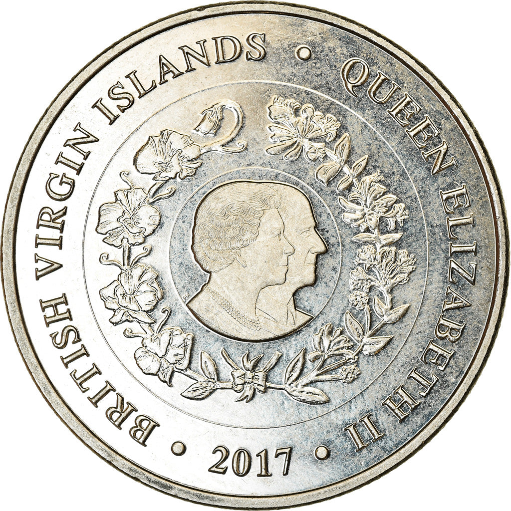 Coin, BRITISH VIRGIN ISLANDS, Dollar, 2017, Franklin Mint, Reine Elizabeth -