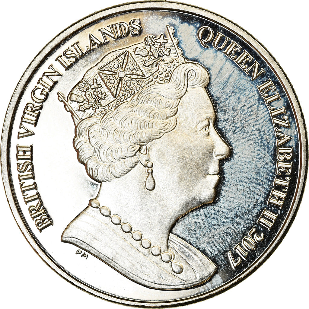 Coin, BRITISH VIRGIN ISLANDS, Dollar, 2017, Franklin Mint, Makaire bleu, MS(63)