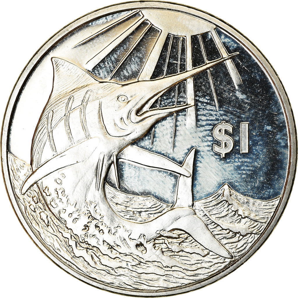 Coin, BRITISH VIRGIN ISLANDS, Dollar, 2017, Franklin Mint, Makaire bleu, MS(63)