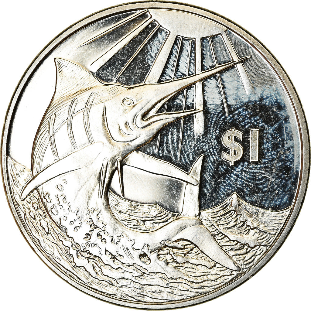 Coin, BRITISH VIRGIN ISLANDS, Dollar, 2017, Franklin Mint, Makaire bleu, MS(63)