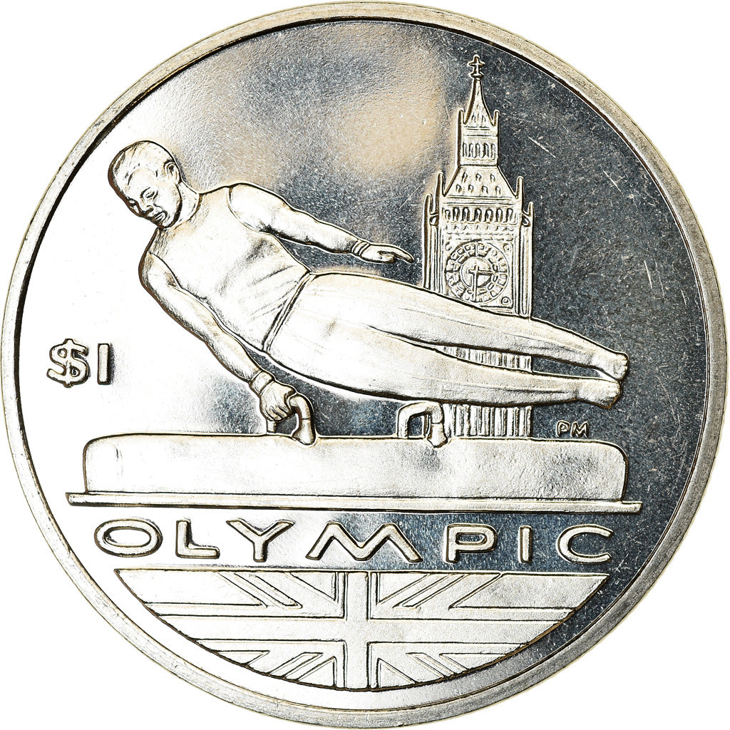 Moneta, ISOLE VERGINI BRITANNICHE, Dollar, 2012, Franklin Mint, Gymnastique