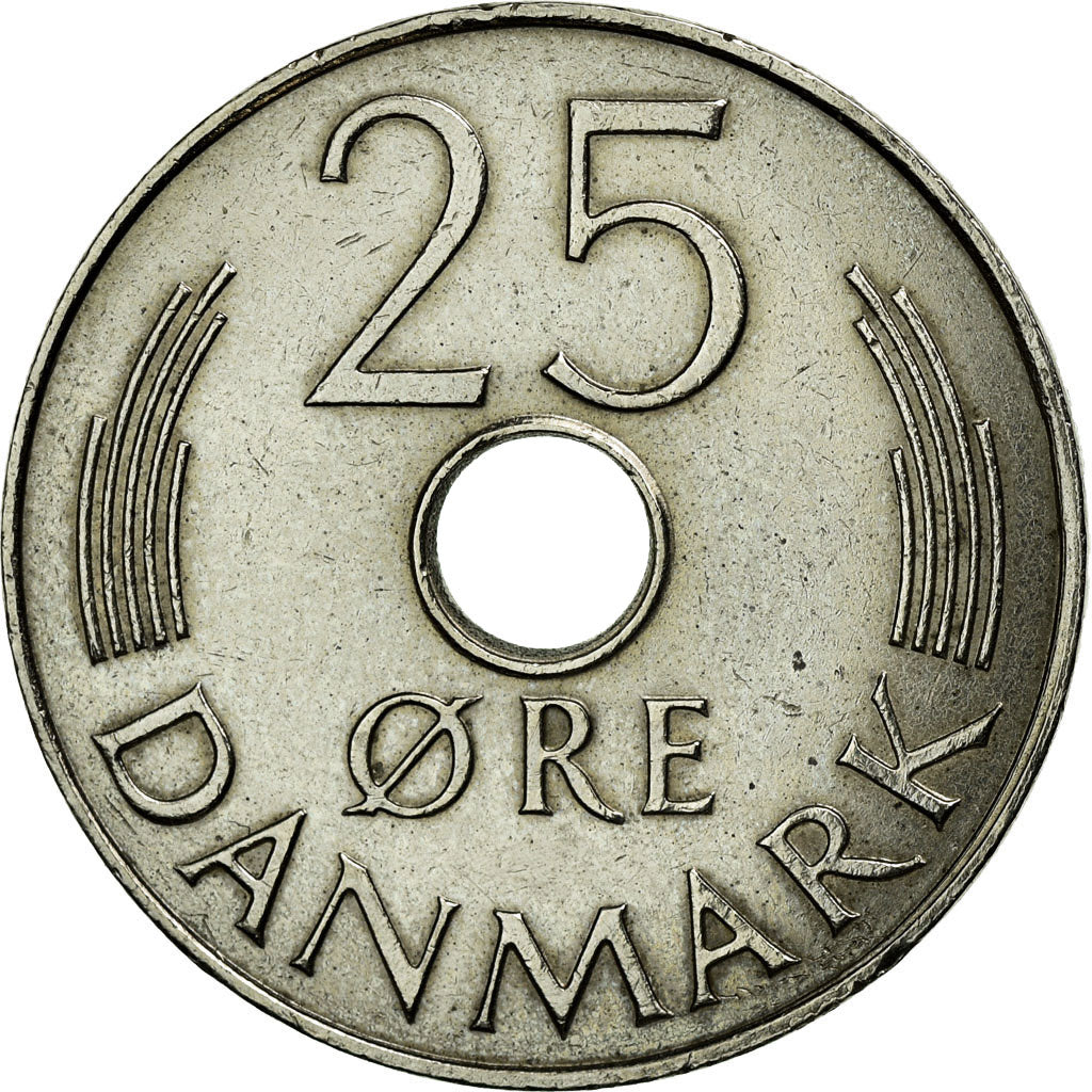 Moneta, Danimarca, Margrethe II, 25 Öre, 1981, Copenhagen, BB+, Rame-nichel