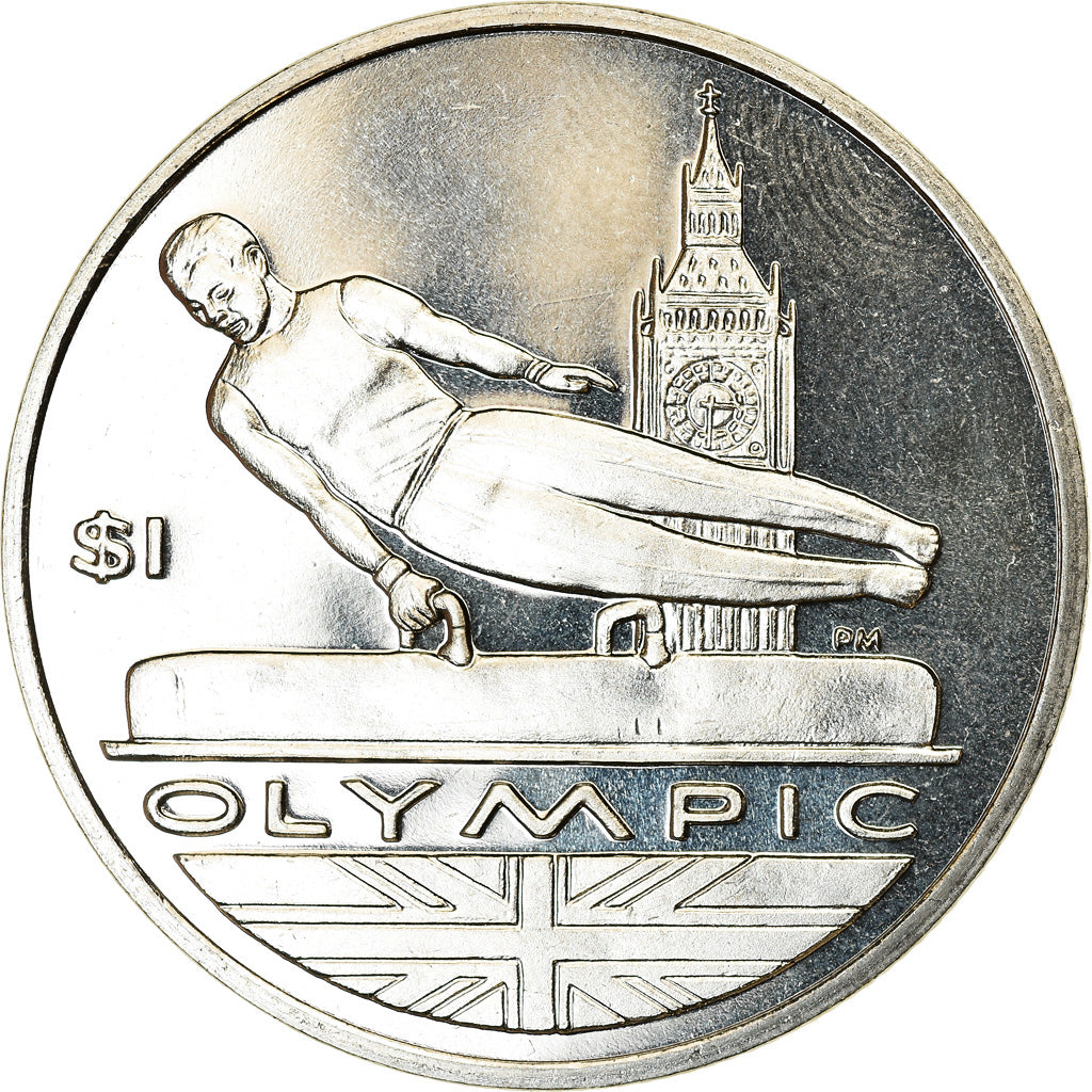 Coin, BRITISH VIRGIN ISLANDS, Dollar, 2012, Franklin Mint, Gymnastique, MS(63)