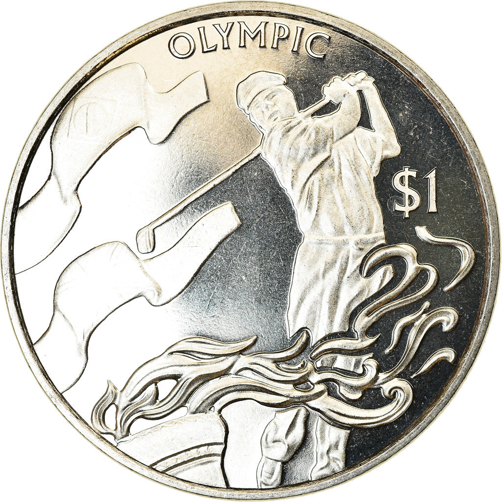 Coin, BRITISH VIRGIN ISLANDS, Dollar, 2016, Franklin Mint, Golf, MS(63)