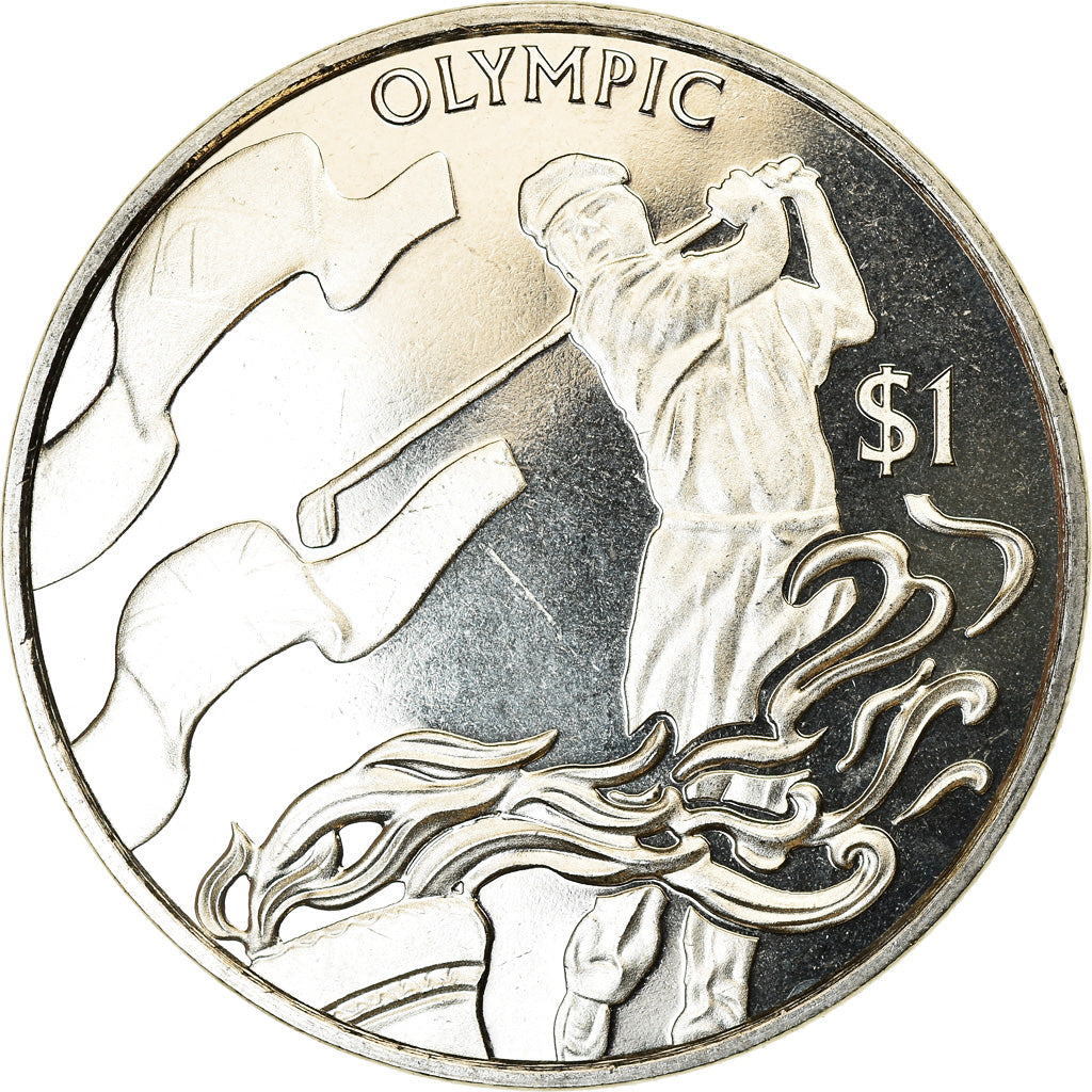 Coin, BRITISH VIRGIN ISLANDS, Dollar, 2016, Franklin Mint, Golf, MS(63)