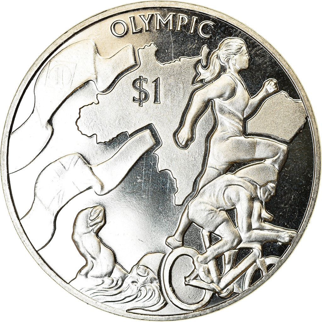 Coin, BRITISH VIRGIN ISLANDS, Dollar, 2016, Franklin Mint, Triathlon, MS(63)