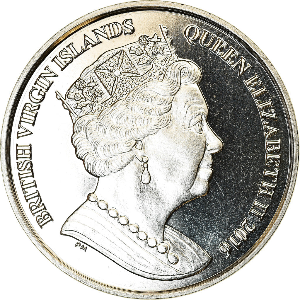 Moeda, Ilhas Virgens Britânicas, Dollar, 2016, Franklin Mint, Triathlon