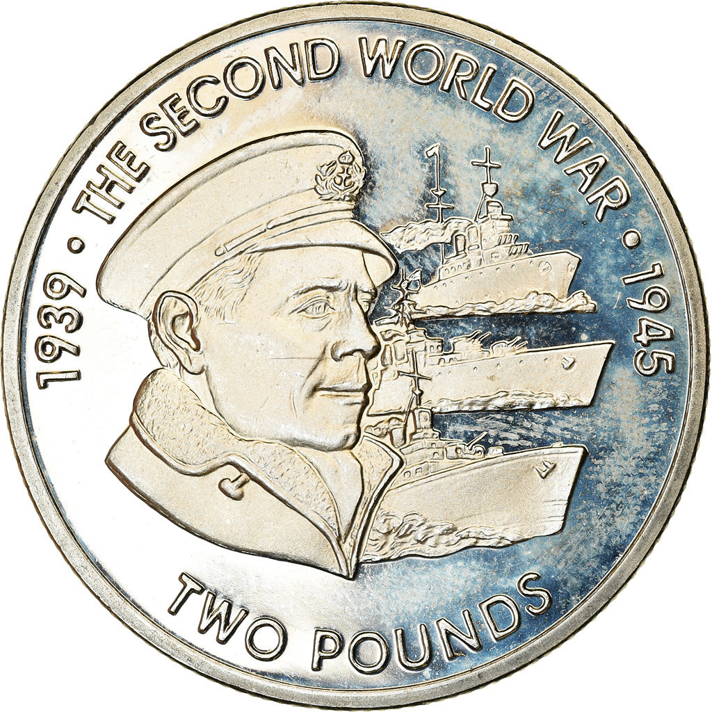 Monnaie, Océan Indien Britannique, 2 Pounds, 2019, 2ème guerre mondiale -