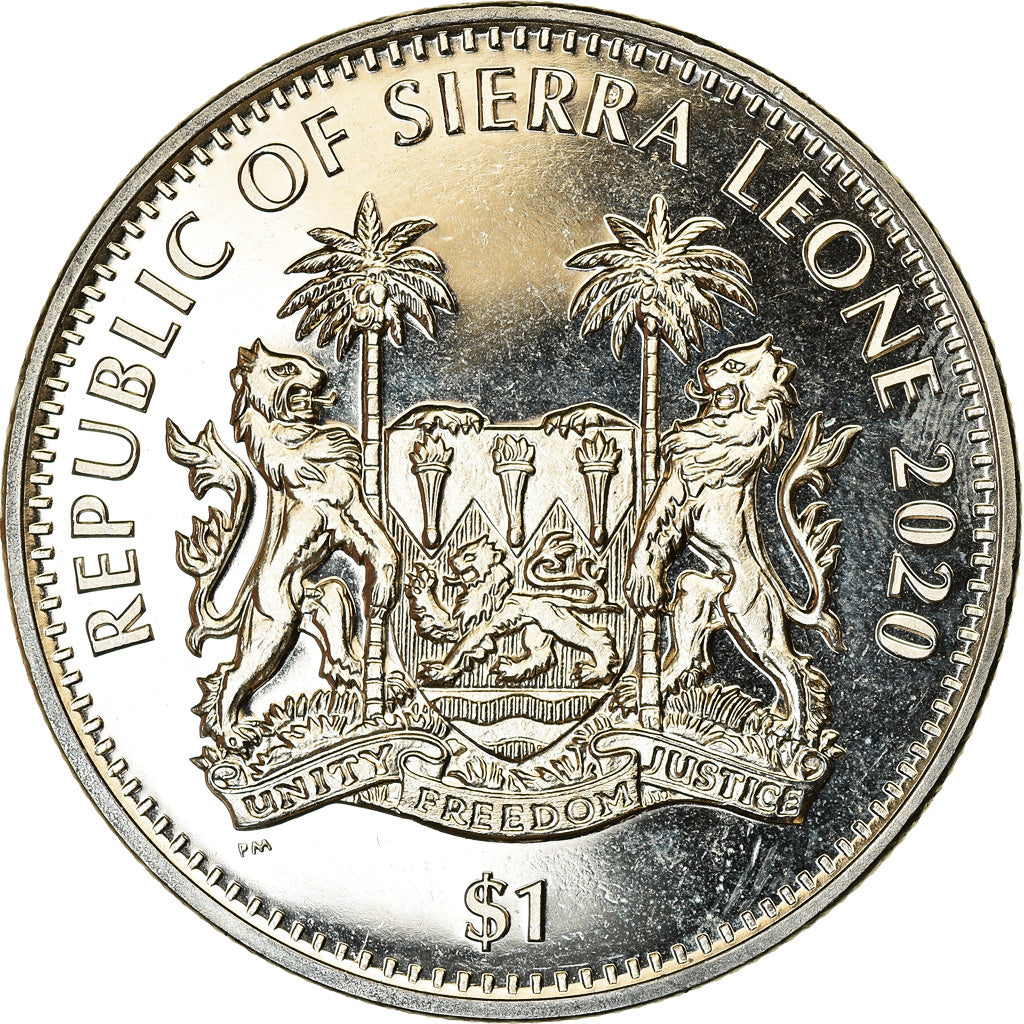 Coin, Sierra Leone, Dollar, 2020, British Royal Mint, Félins - Lion, MS(63)
