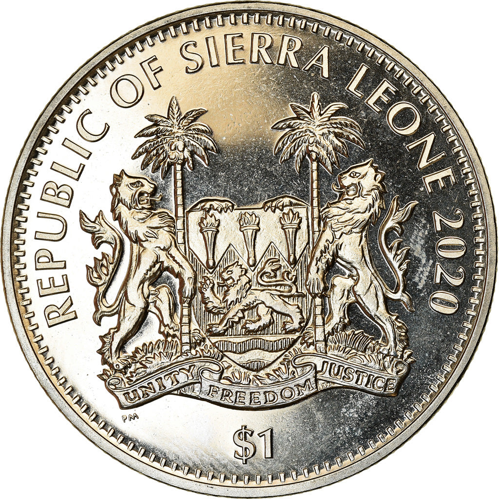 Coin, Sierra Leone, Dollar, 2020, British Royal Mint, Félins - Lion, MS(63)