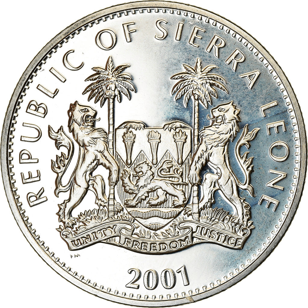 Moneda, Sierra Leona, Dollar, 2001, British Royal Mint, Année du Serpent, SC