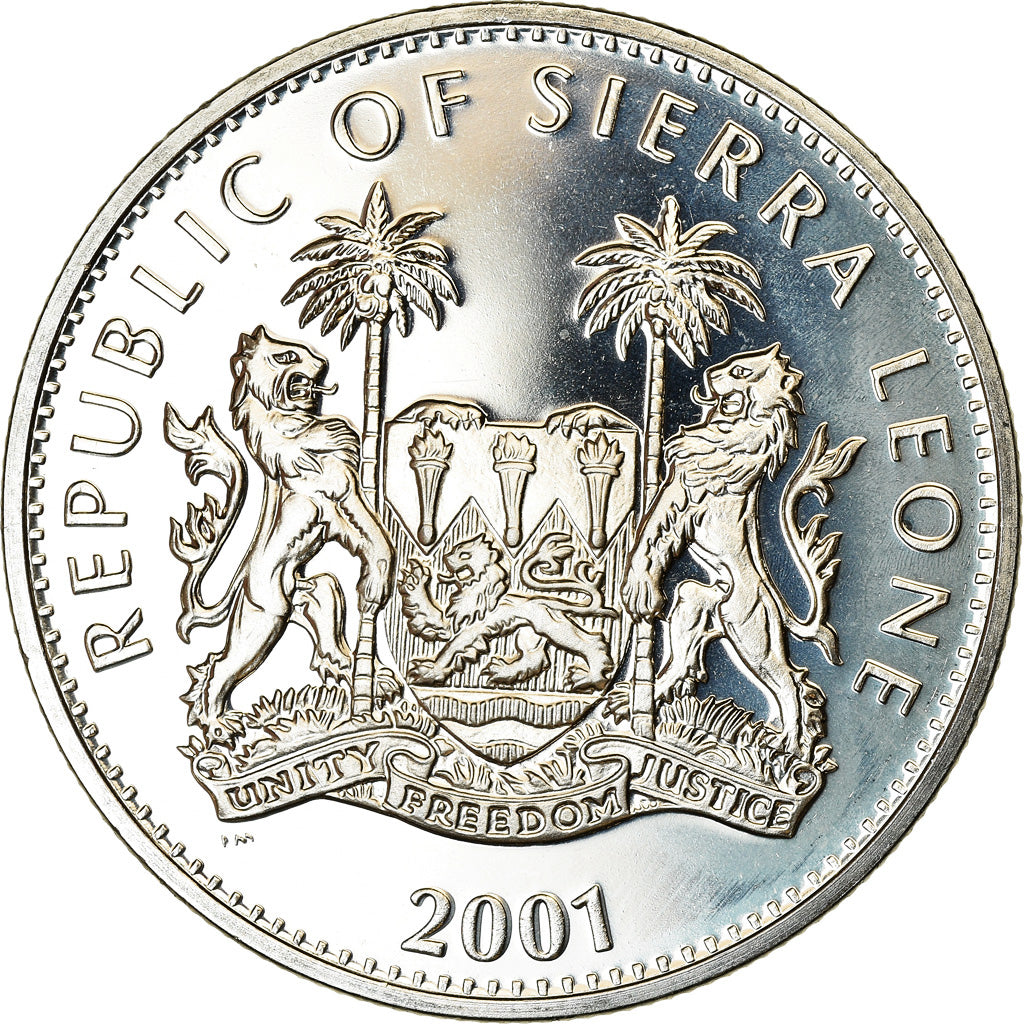 Moneda, Sierra Leona, Dollar, 2001, British Royal Mint, Année du Serpent, SC
