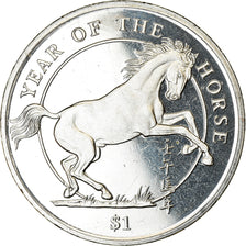 Coin, Sierra Leone, Dollar, 2002, British Royal Mint, Année du Cheval, MS(63)