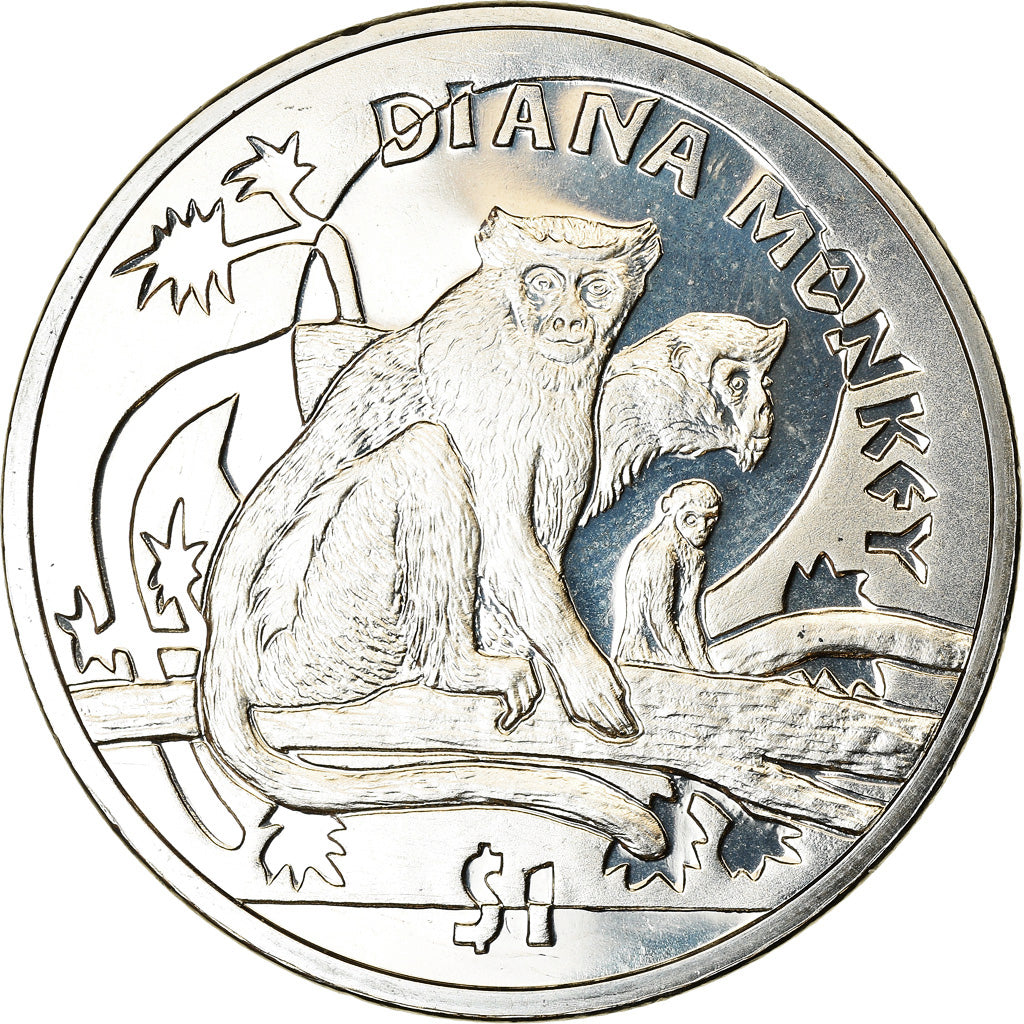 Moeda, Serra Leoa, Dollar, 2009, British Royal Mint, Singes - Cercopithèque