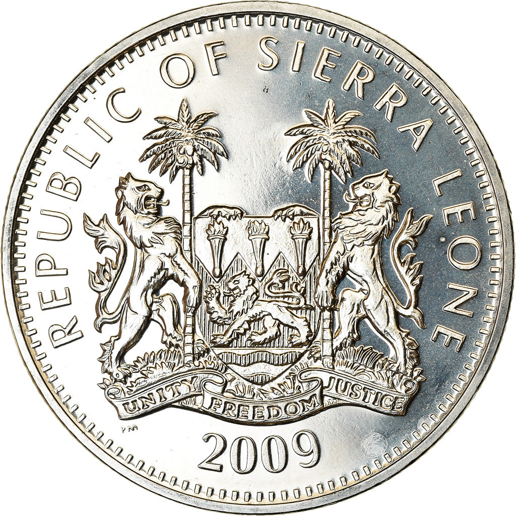 Moeda, Serra Leoa, Dollar, 2009, British Royal Mint, Singes - Cercopithèque