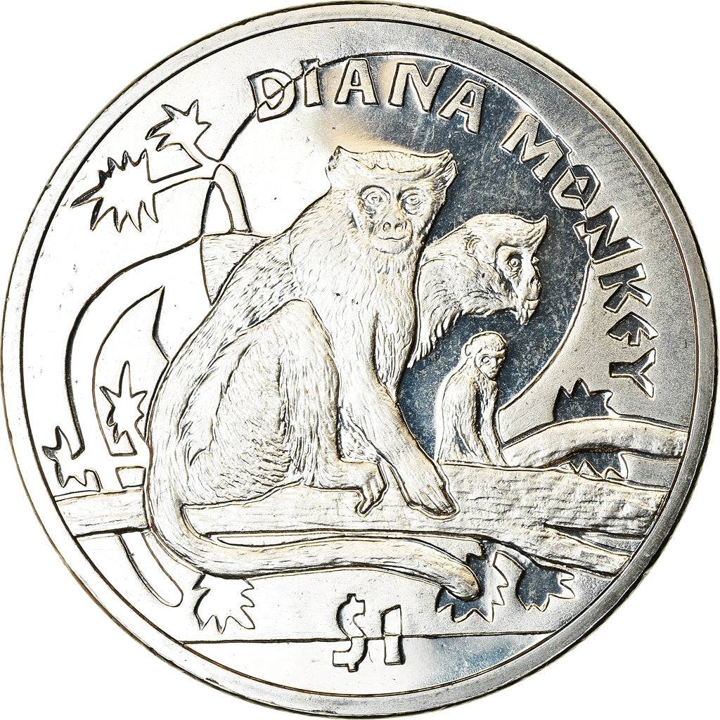 Moneta, Sierra Leone, Dollar, 2009, British Royal Mint, Singes - Cercopithèque