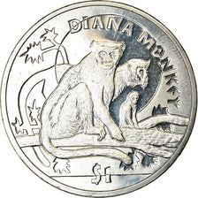 Moneta, Sierra Leone, Dollar, 2009, British Royal Mint, Singes - Cercopithèque
