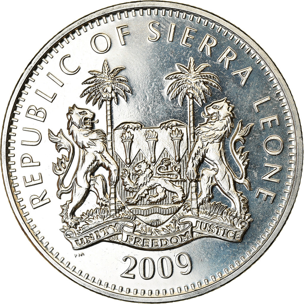 Moneta, Sierra Leone, Dollar, 2009, British Royal Mint, Singes - Cercopithèque