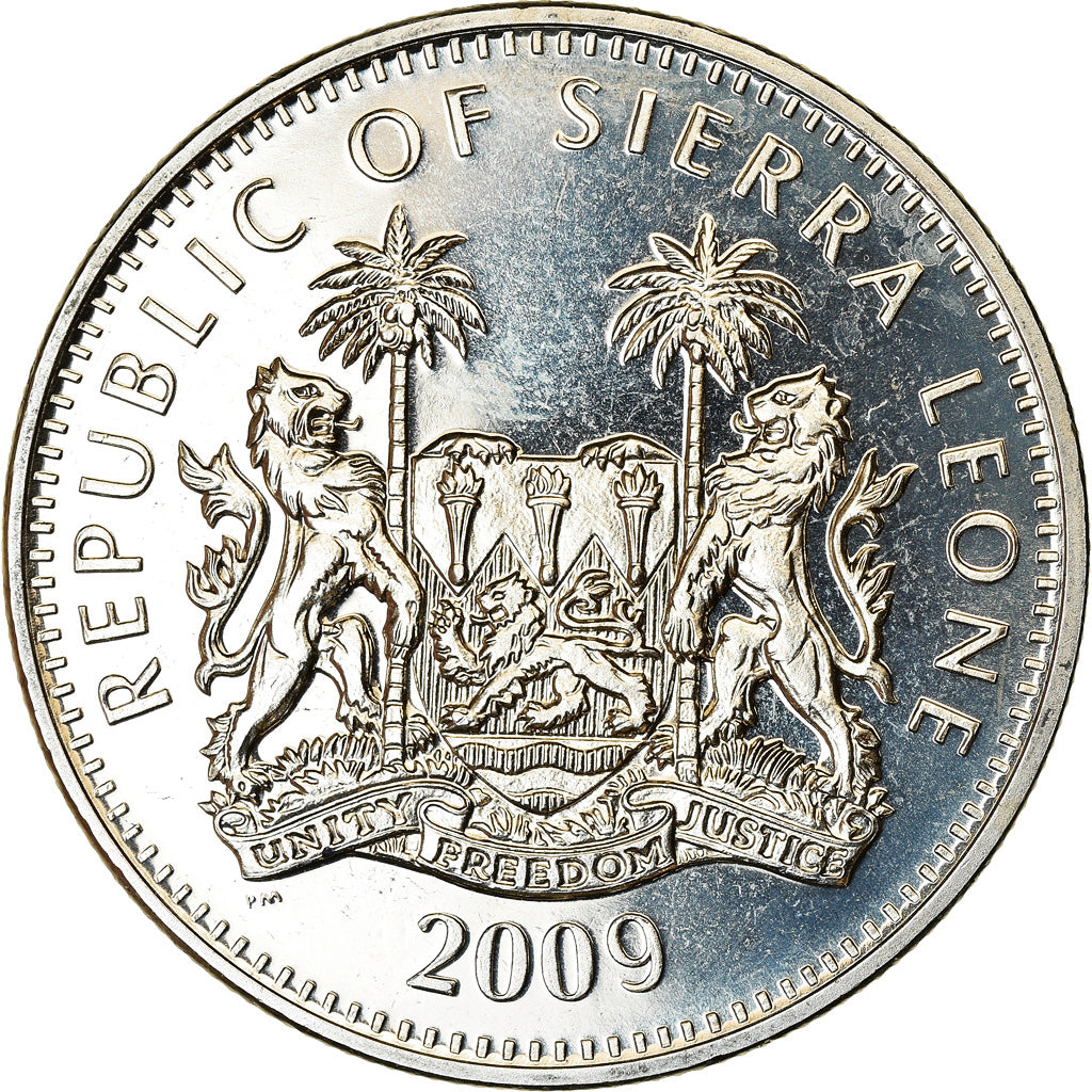 Moneta, Sierra Leone, Dollar, 2009, British Royal Mint, Singes - Cercopithèque